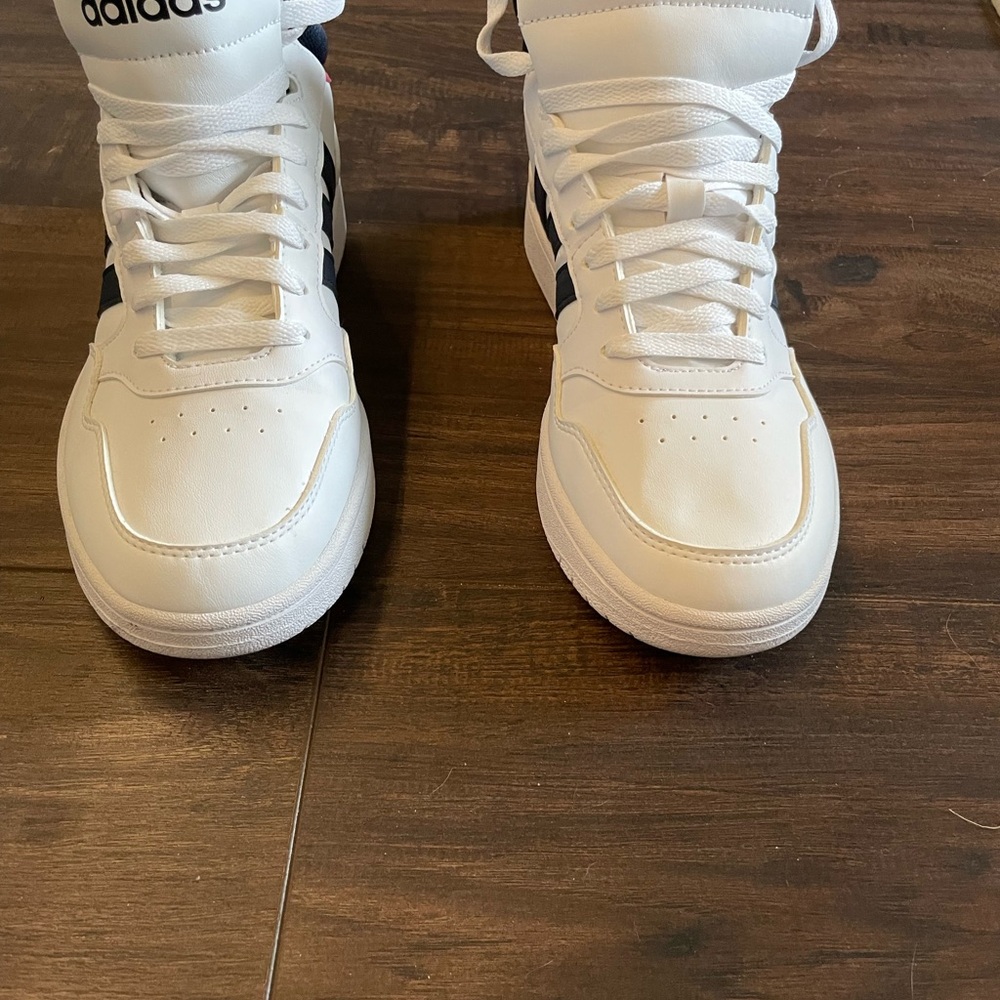 Adidas White and Black High-Top Sneakers